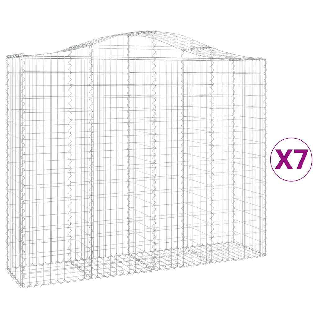 Cesti Gabbioni ad Arco 7 pz 200x50x160/180 cm Ferro Zincato
