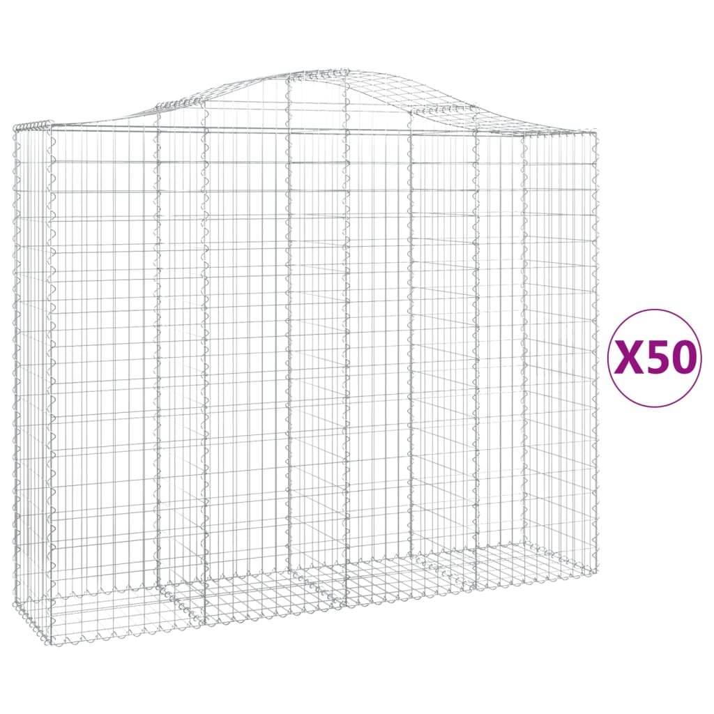 Cesti Gabbioni ad Arco 50 pz 200x50x160/180 cm Ferro Zincato