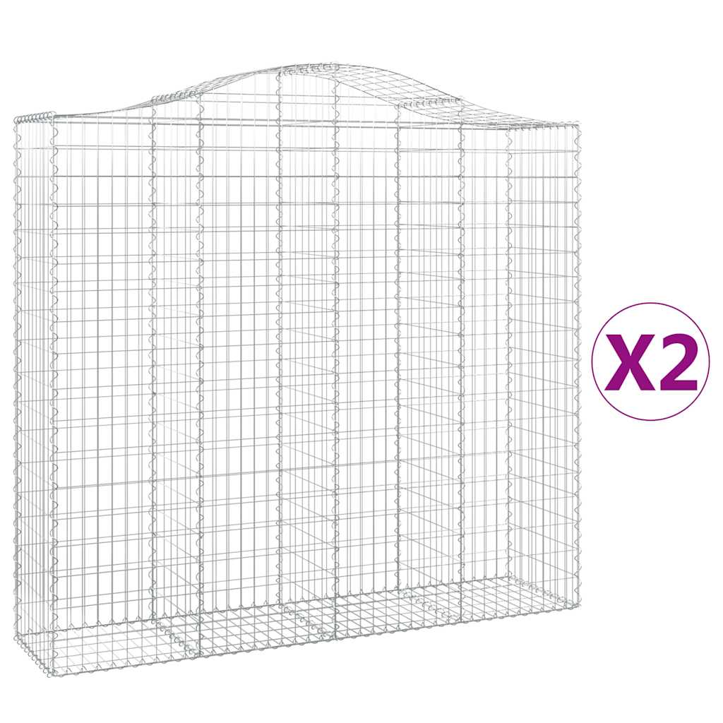 Cesti Gabbioni ad Arco 2 pz 200x50x180/200 cm Ferro Zincato