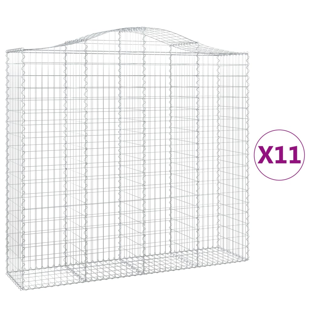 Cesti Gabbioni ad Arco 11 pz 200x50x180/200 cm Ferro Zincato
