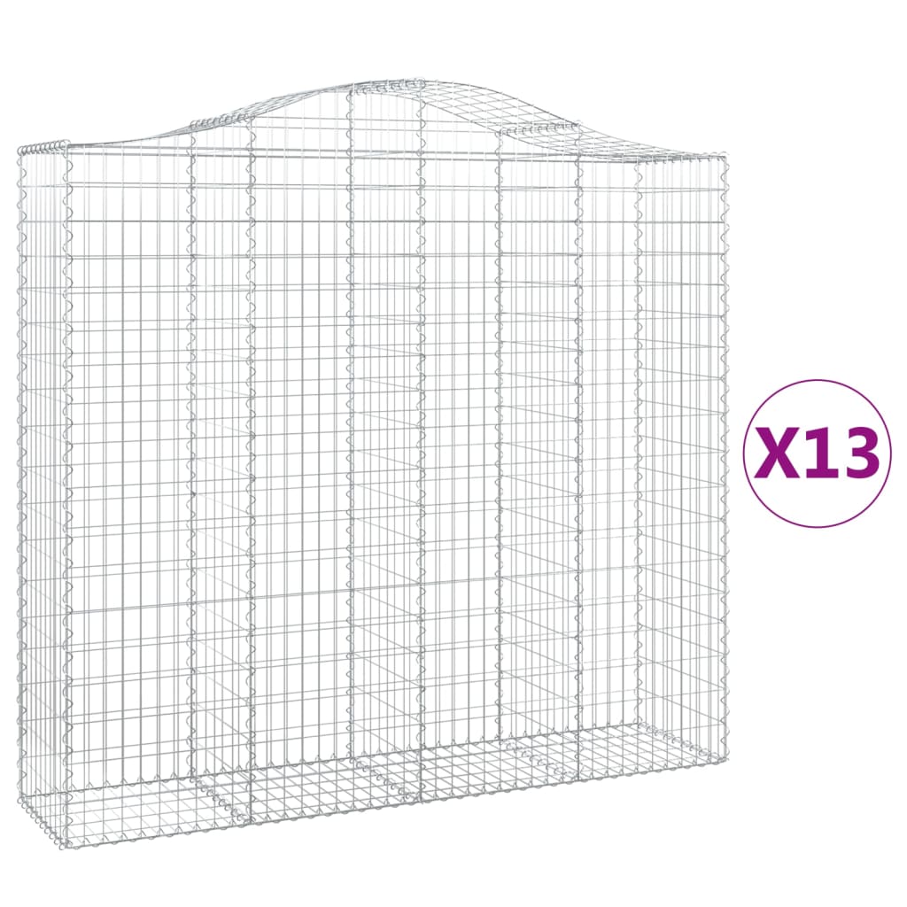 Cesti Gabbioni ad Arco 13 pz 200x50x180/200 cm Ferro Zincato