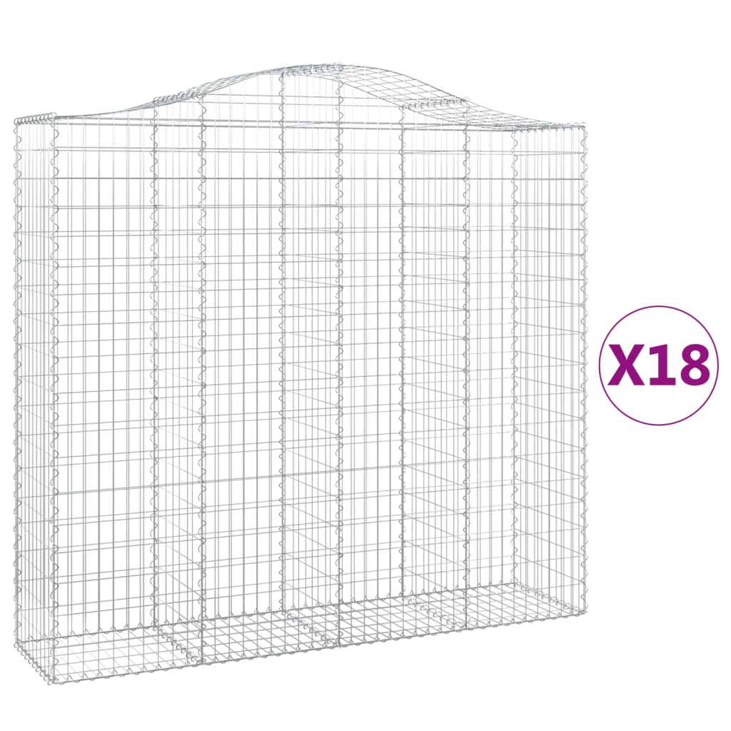 Cesti Gabbioni ad Arco 18 pz 200x50x180/200 cm Ferro Zincato