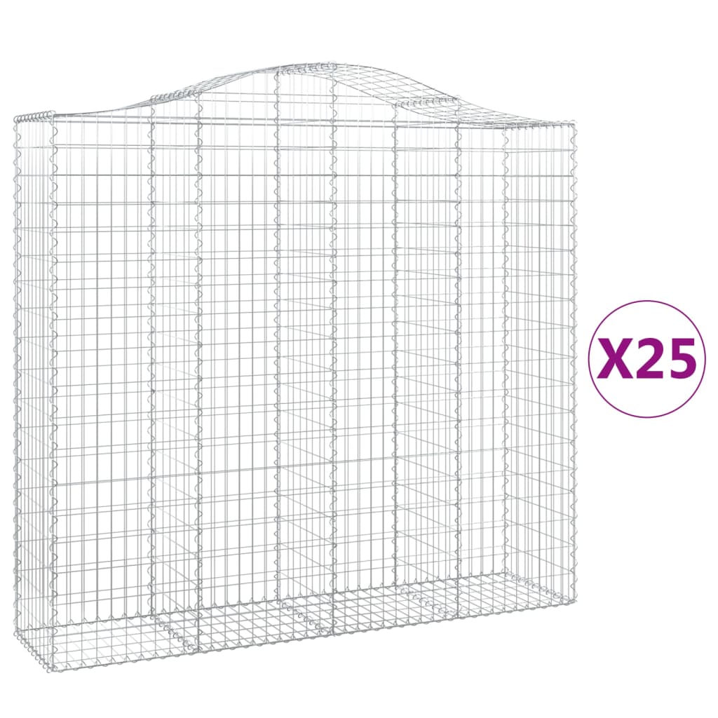 Cesti Gabbioni ad Arco 25 pz 200x50x180/200 cm Ferro Zincato