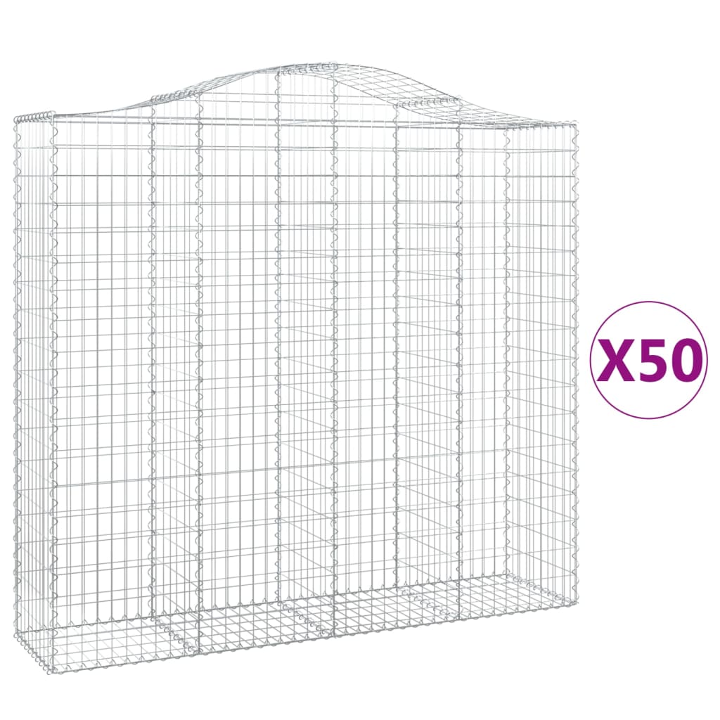 Cesti Gabbioni ad Arco 50 pz 200x50x180/200 cm Ferro Zincato
