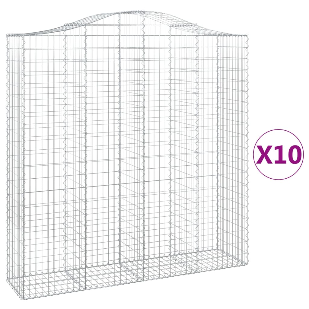 Cesti Gabbioni ad Arco 10 pz 200x50x200/220 cm Ferro Zincato