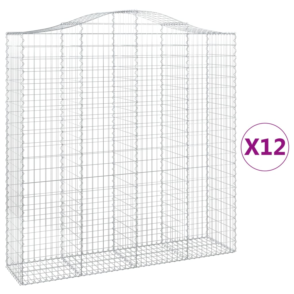 Cesti Gabbioni ad Arco 12 pz 200x50x200/220 cm Ferro Zincato