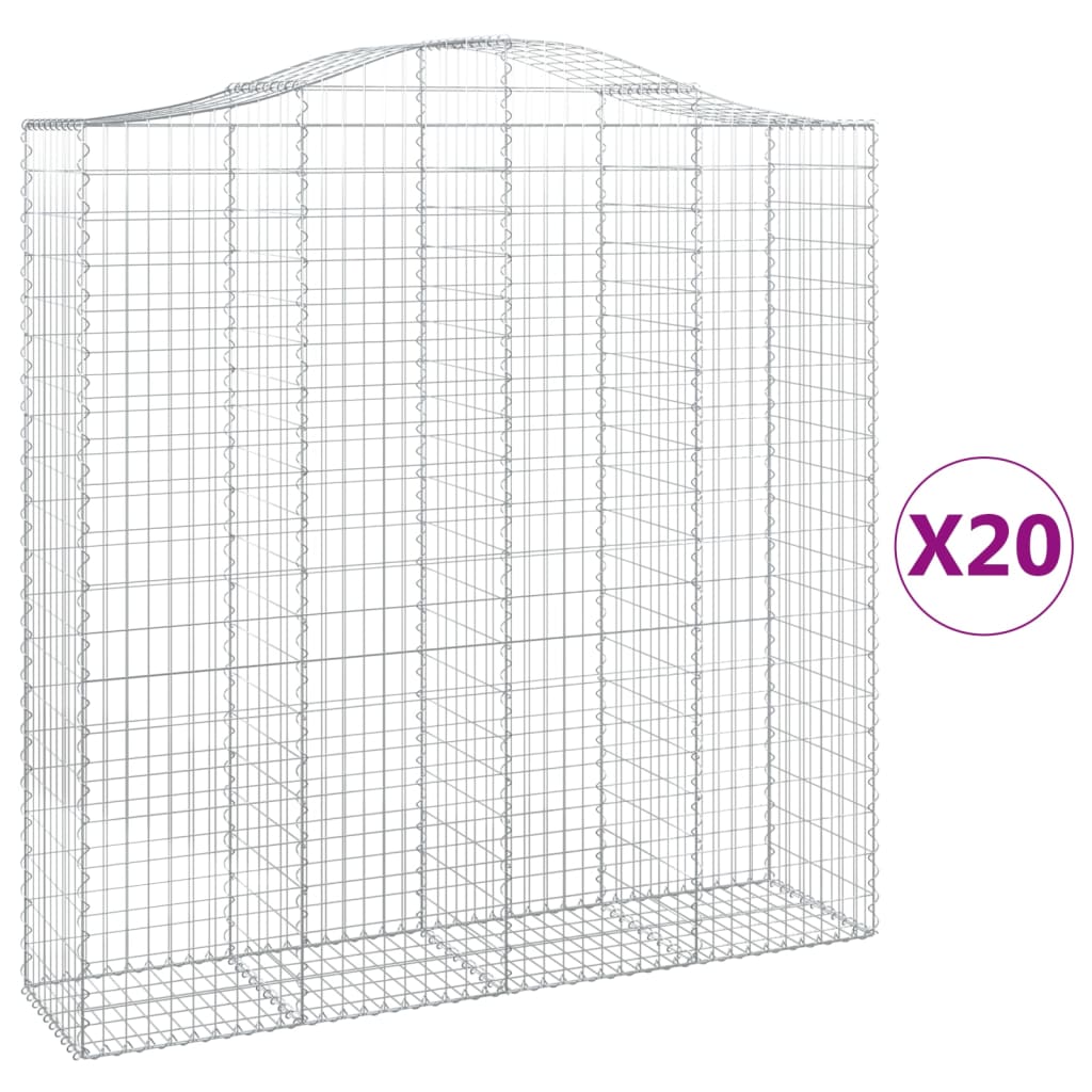 Cesti Gabbioni ad Arco 20 pz 200x50x200/220 cm Ferro Zincato
