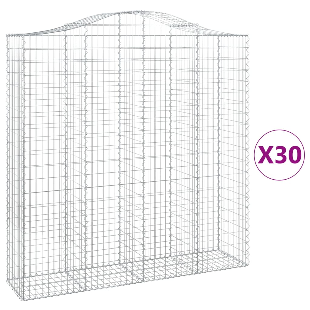 Cesti Gabbioni ad Arco 30 pz 200x50x200/220 cm Ferro Zincato