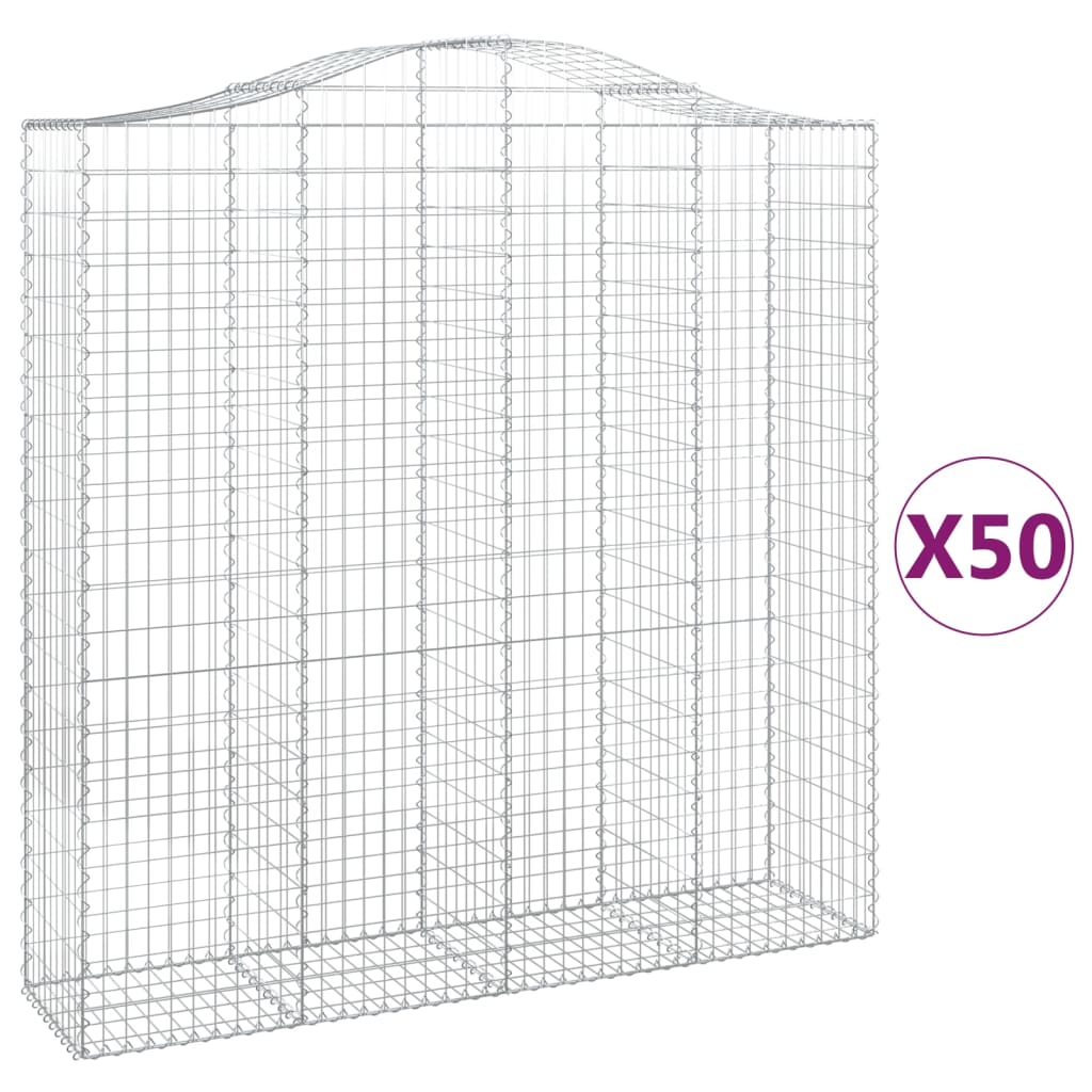 Cesti Gabbioni ad Arco 50 pz 200x50x200/220 cm Ferro Zincato
