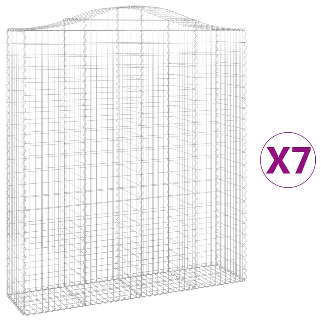 Cesti Gabbioni ad Arco 7 pz 200x50x220/240 cm Ferro Zincato