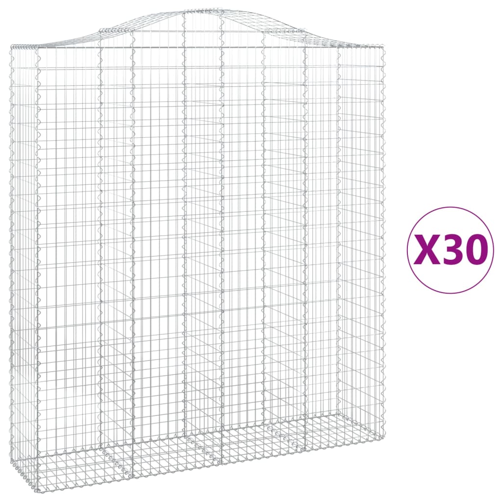 Cesti Gabbioni ad Arco 30 pz 200x50x220/240 cm Ferro Zincato