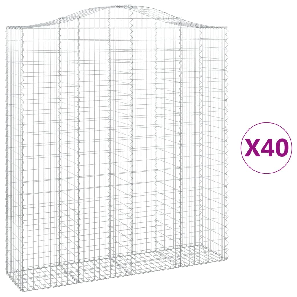 Cesti Gabbioni ad Arco 40 pz 200x50x220/240 cm Ferro Zincato