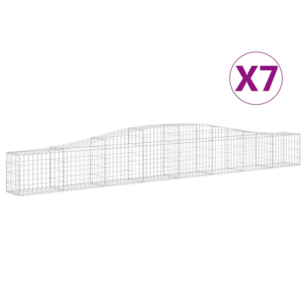 Cesti Gabbioni ad Arco 7 pz 400x30x40/60 cm Ferro Zincato