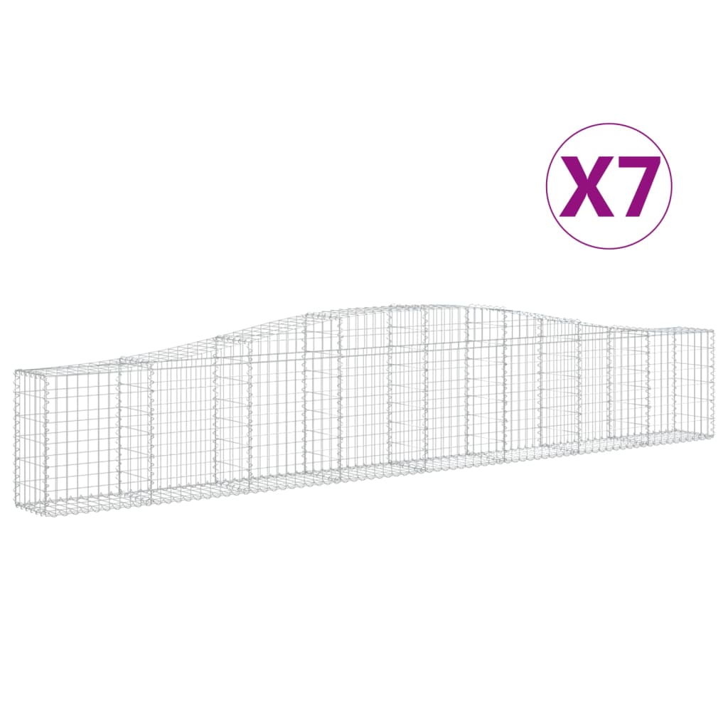 Cesti Gabbioni ad Arco 7 pz 400x30x60/80 cm Ferro Zincato