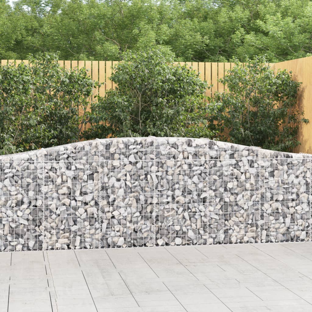 Cesti Gabbioni ad Arco Argento 400 x 30 x 80/100 cm Ferro
