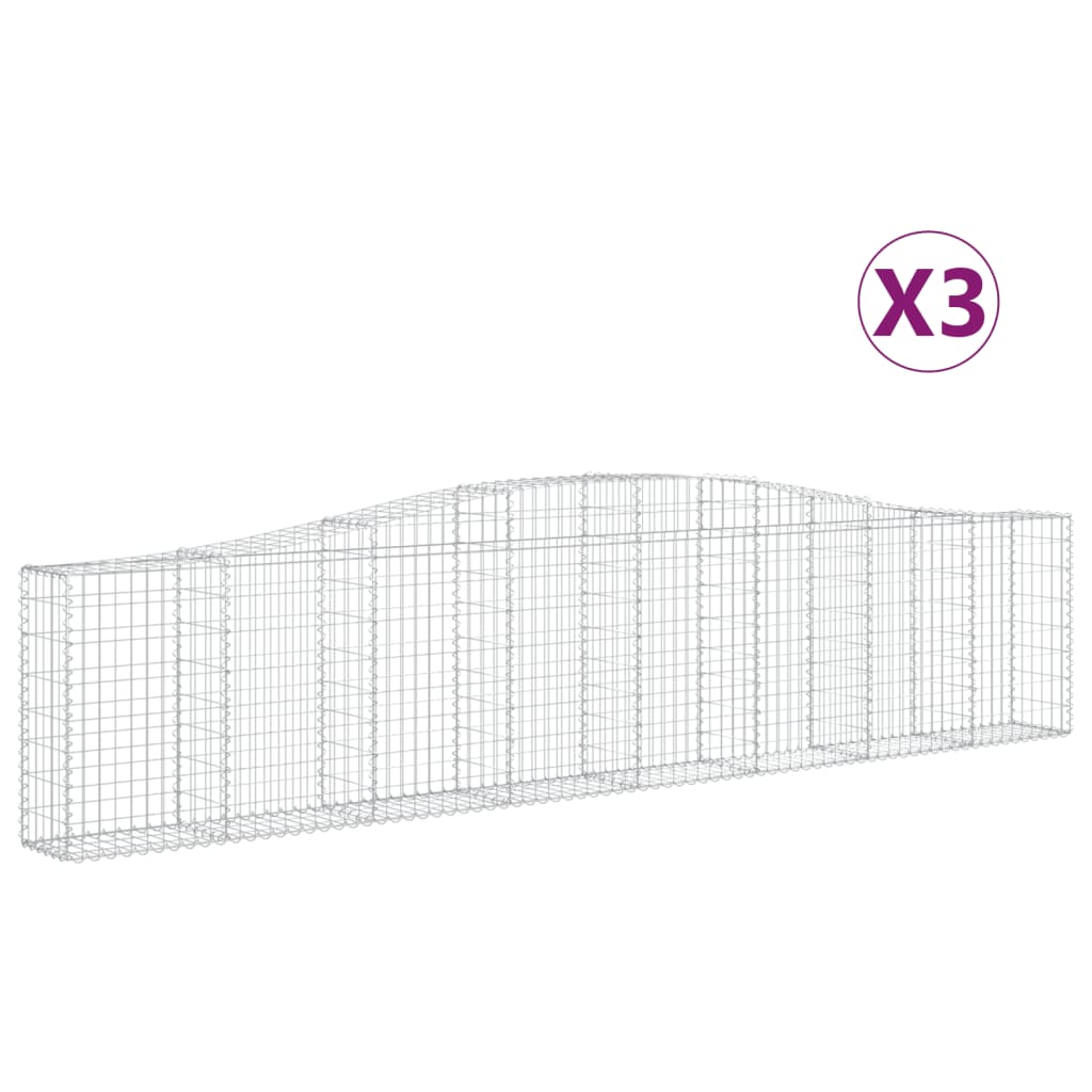 Cesti Gabbioni ad Arco Argento 400 x 30 x 80/100 cm Ferro