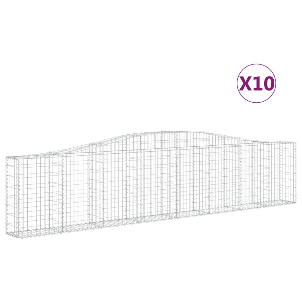 Cesti Gabbioni ad Arco 10 pz 400x30x80/100 cm Ferro Zincato