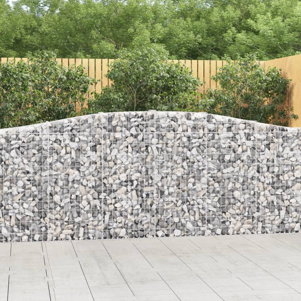 Set 3 Gabbioni ad Arco Ferro Zincato 400 x 30 cm Argento
