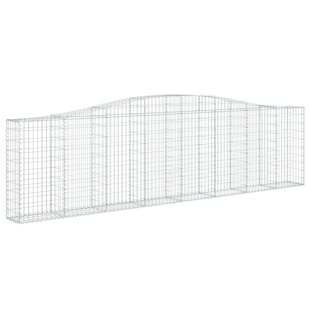 Set 3 Gabbioni ad Arco Ferro Zincato 400 x 30 cm Argento
