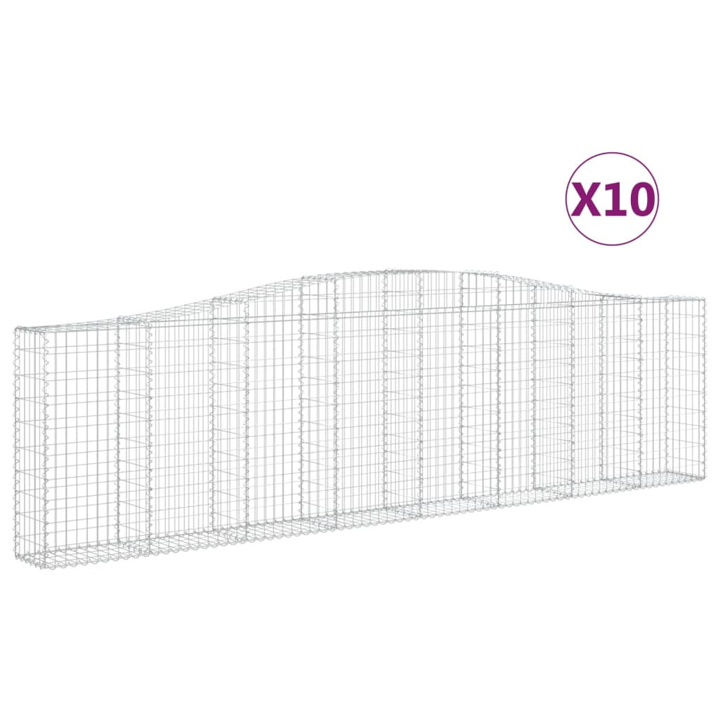 Cesti Gabbioni ad Arco 10 pz 400x30x100/120 cm Ferro Zincato