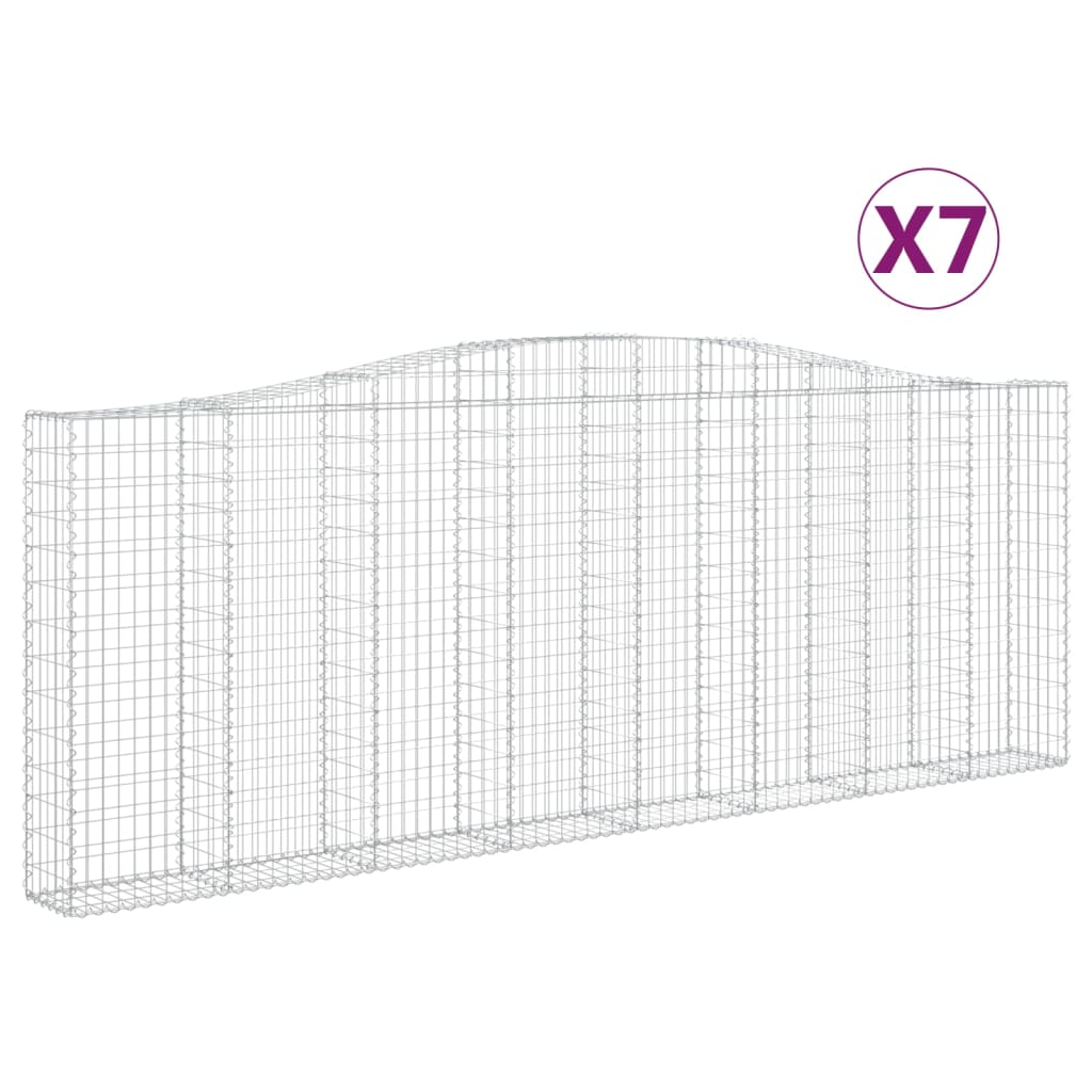 Cesti Gabbioni ad Arco 7 pz 400x30x140/160 cm Ferro Zincato