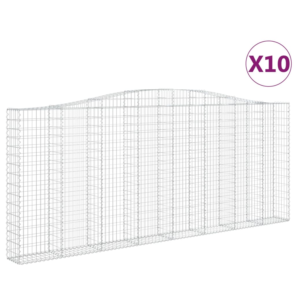 10 Gabbioni ad Arco in Ferro Zincato 400 x 30 x 160/180 cm