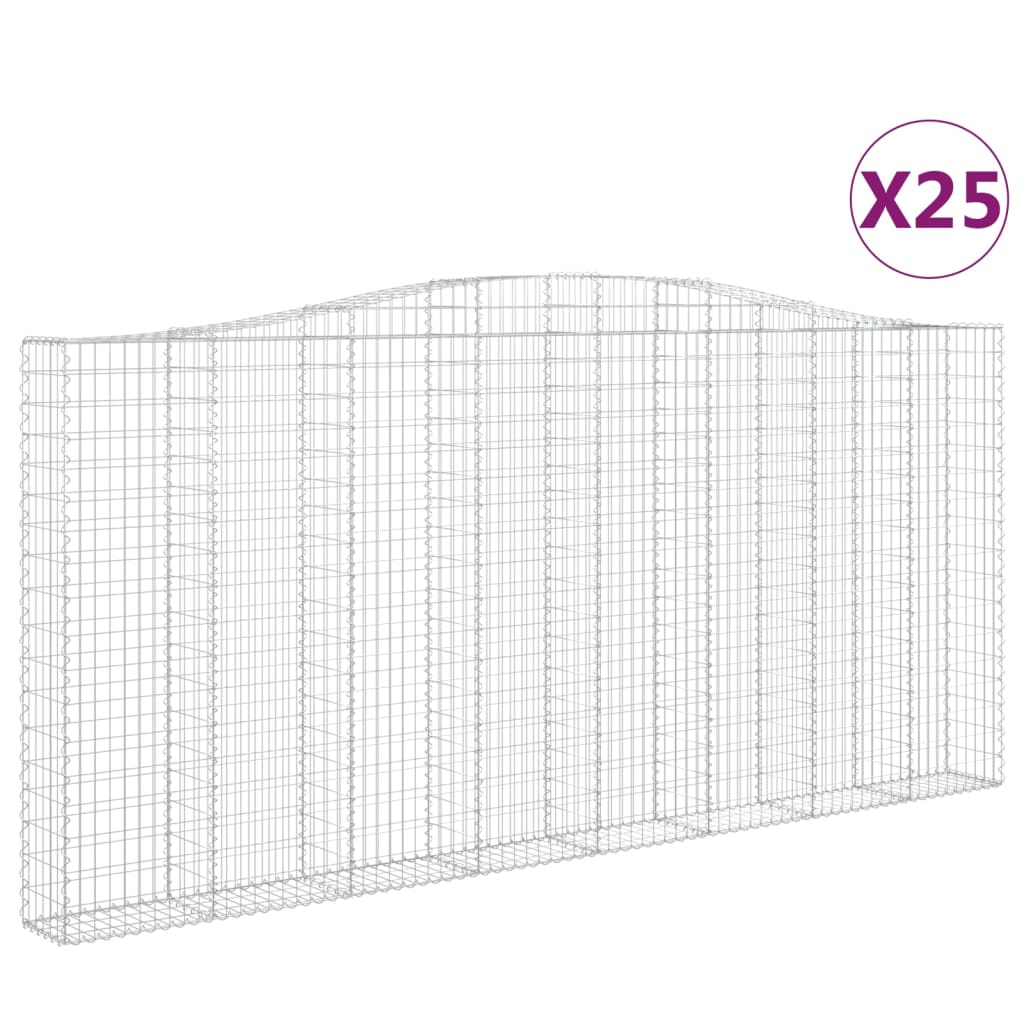 Cesti Gabbioni ad Arco 25 pz 400x30x180/200 cm Ferro Zincato