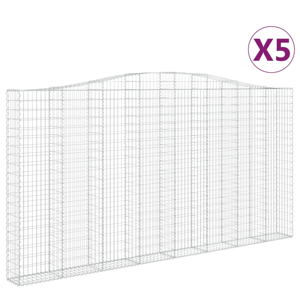Cesti Gabbioni ad Arco 5 pz 400x30x200/220 cm Ferro Zincato