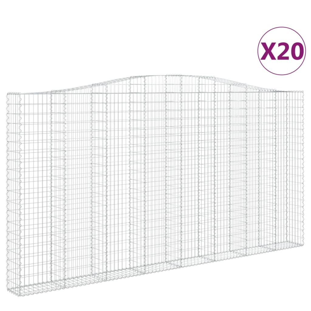 Cesti Gabbioni ad Arco 20 pz 400x30x200/220 cm Ferro Zincato