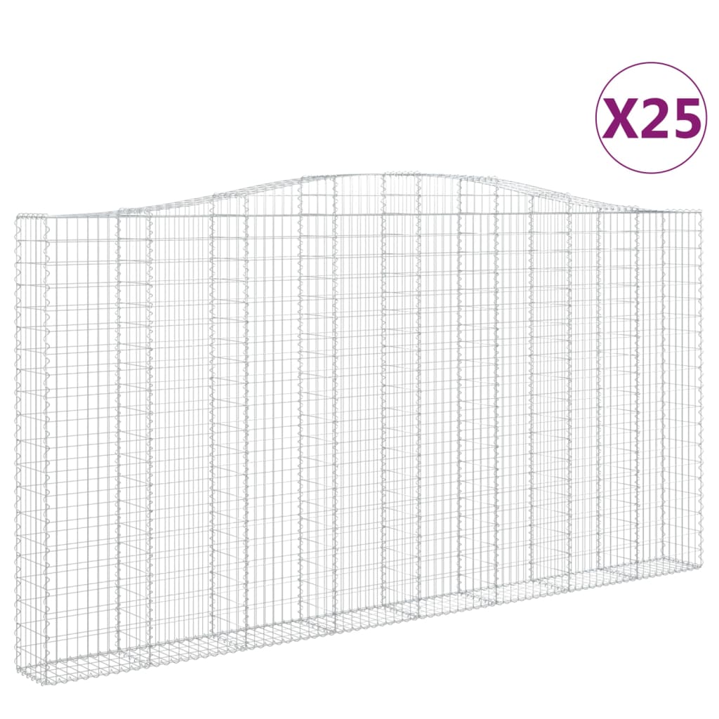 Cesti Gabbioni ad Arco 25 pz 400x30x200/220 cm Ferro Zincato