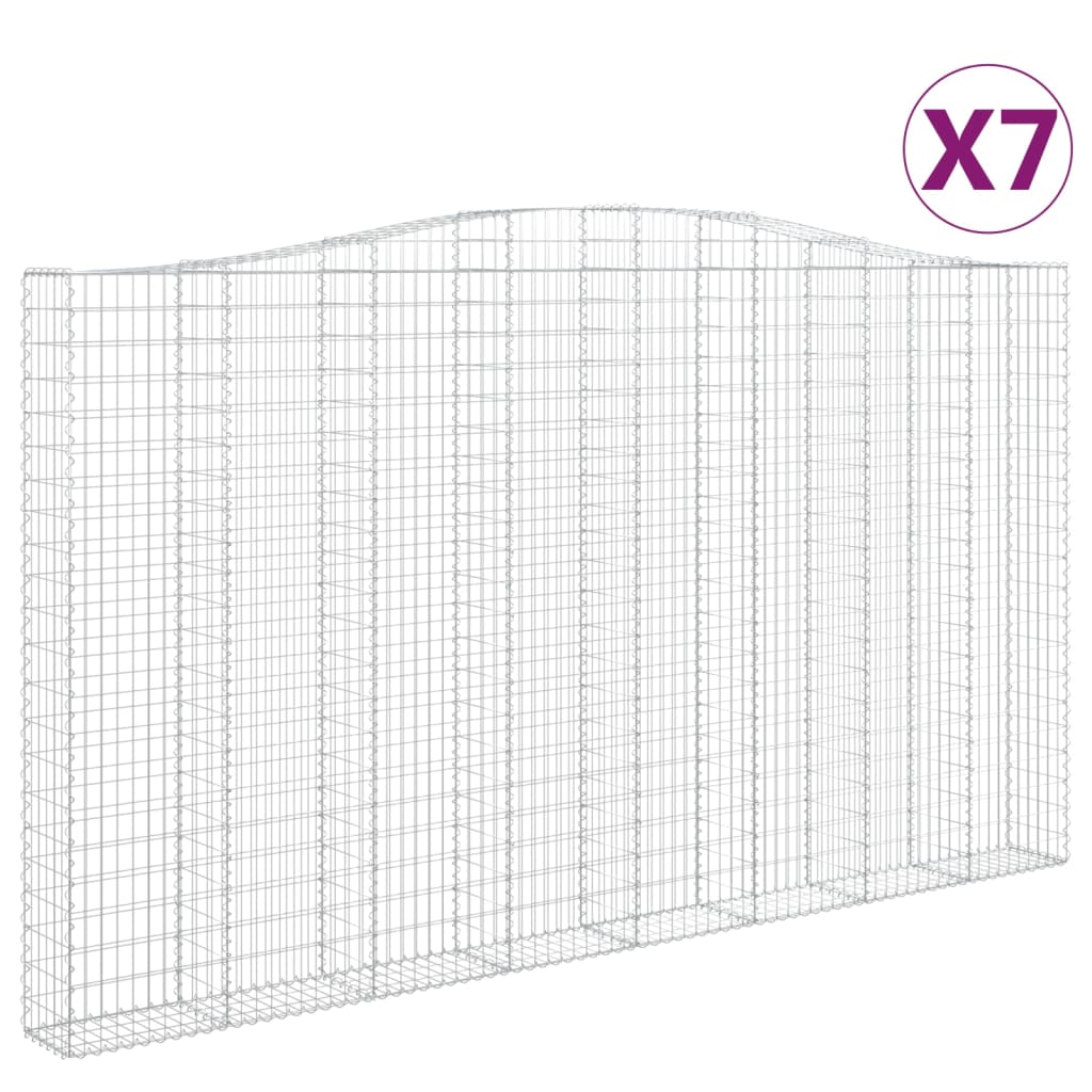 Cesti Gabbioni ad Arco 7 pz 400x30x220/240 cm Ferro Zincato