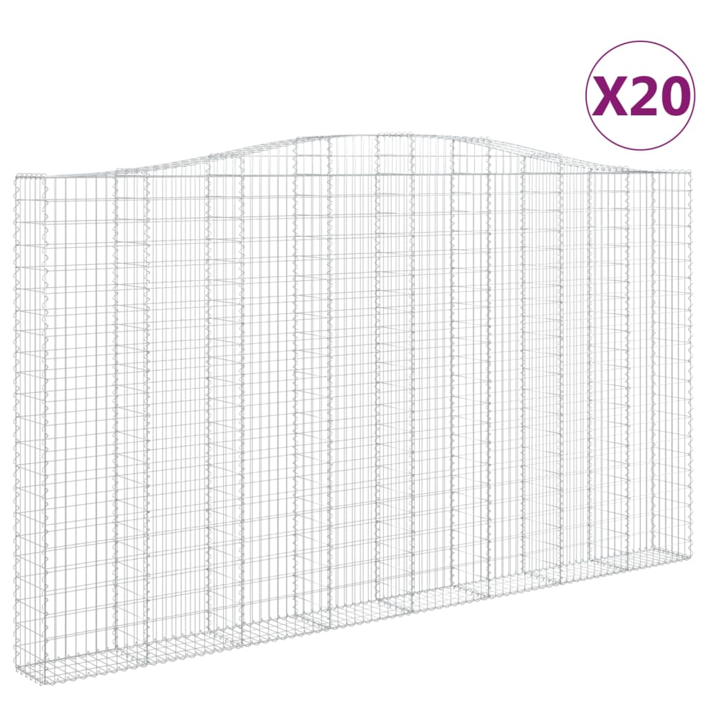 Cesti Gabbioni ad Arco 20 pz 400x30x220/240 cm Ferro Zincato