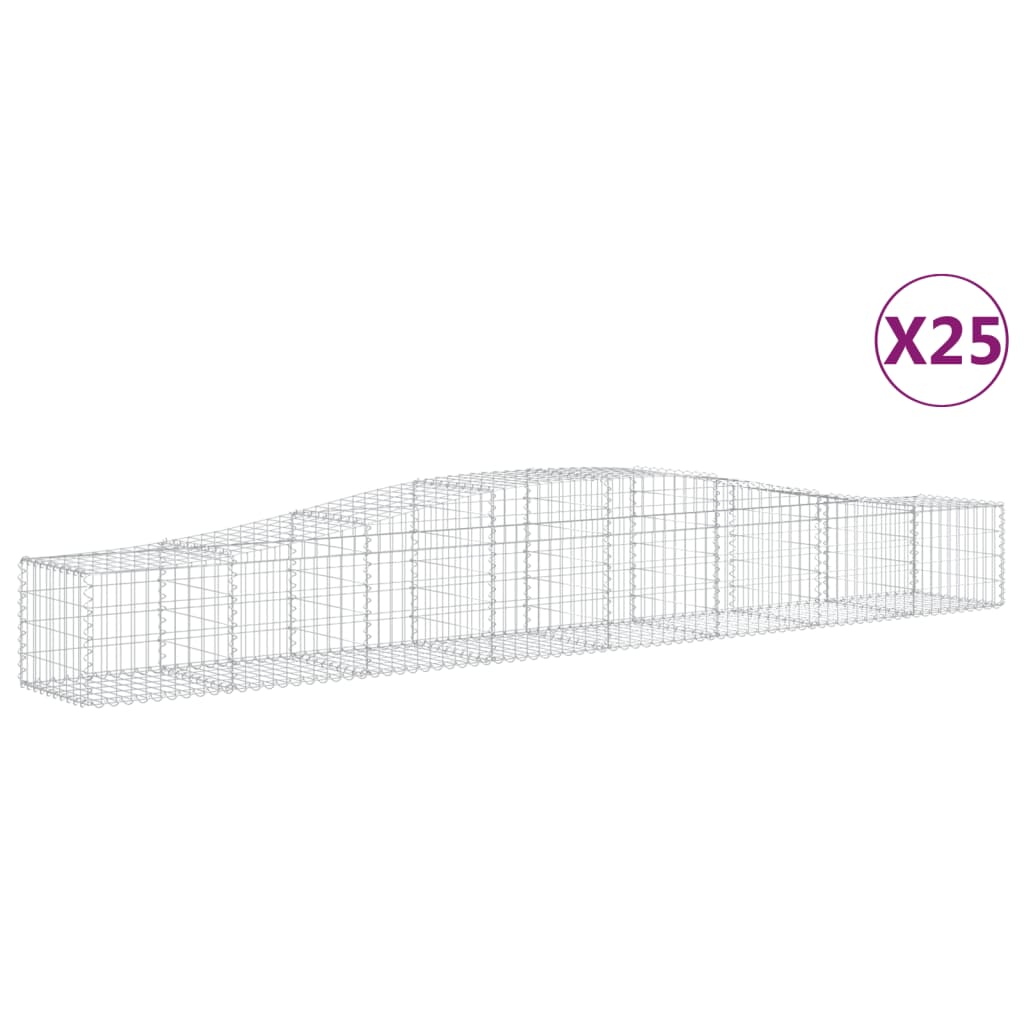 Cesti Gabbioni ad Arco 25 pz 400x50x40/60 cm Ferro Zincato