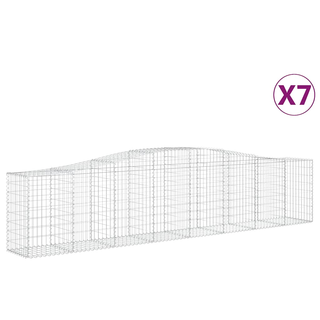 Cesti Gabbioni ad Arco 7 pz 400x50x80/100 cm Ferro Zincato