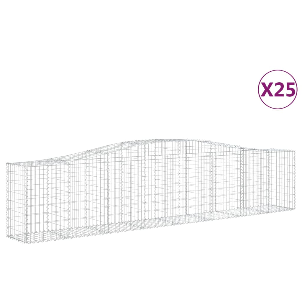 Cesti Gabbioni ad Arco 25 pz 400x50x80/100 cm Ferro Zincato