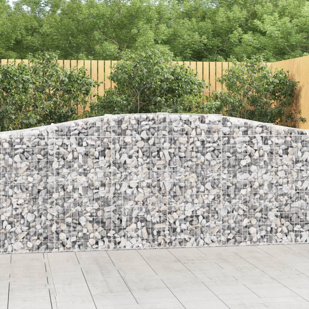 Cesti Gabbioni ad Arco 2 pz 400x50x100/120 cm Ferro Zincato