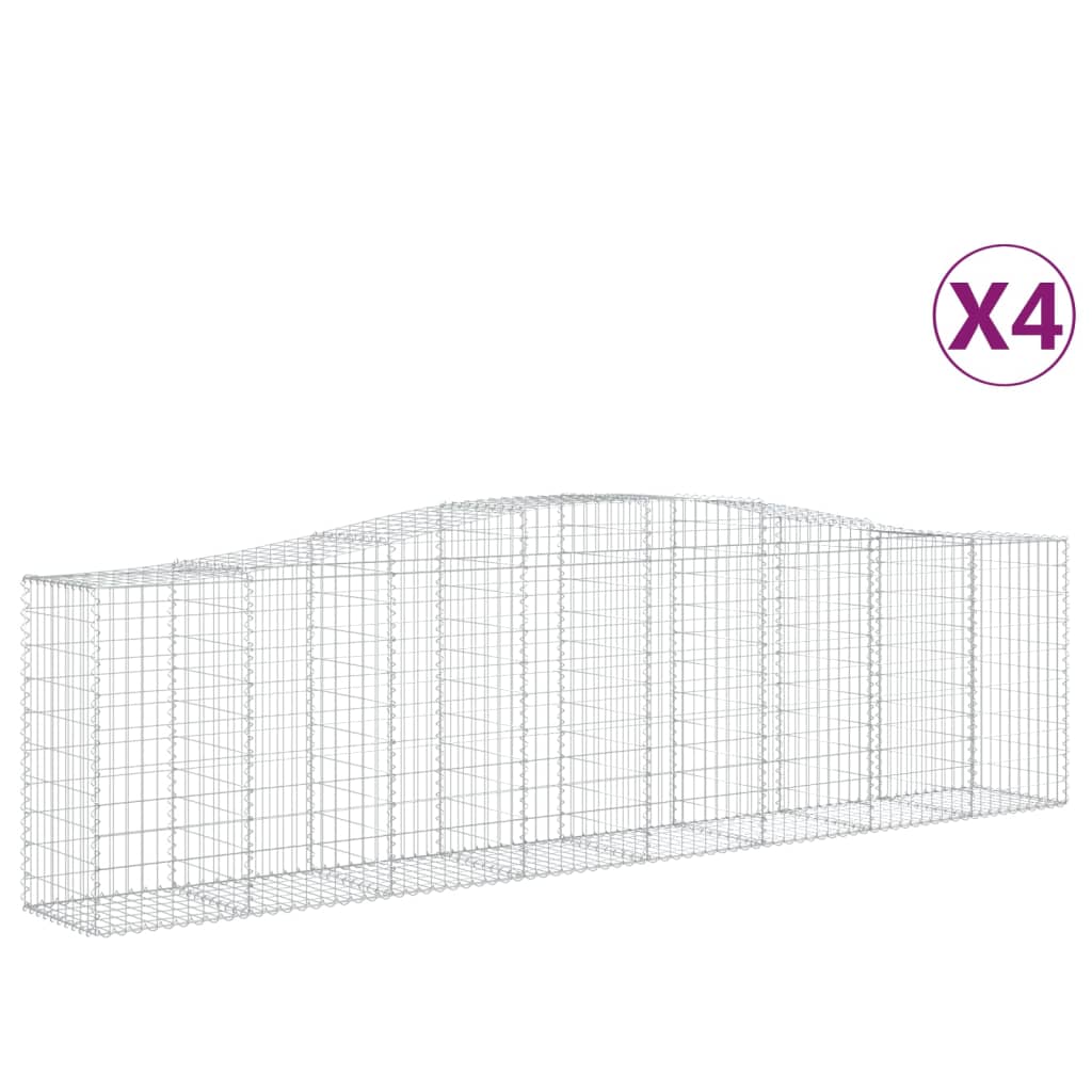 Cesti Gabbioni ad Arco 4 pz 400x50x100/120 cm Ferro Zincato