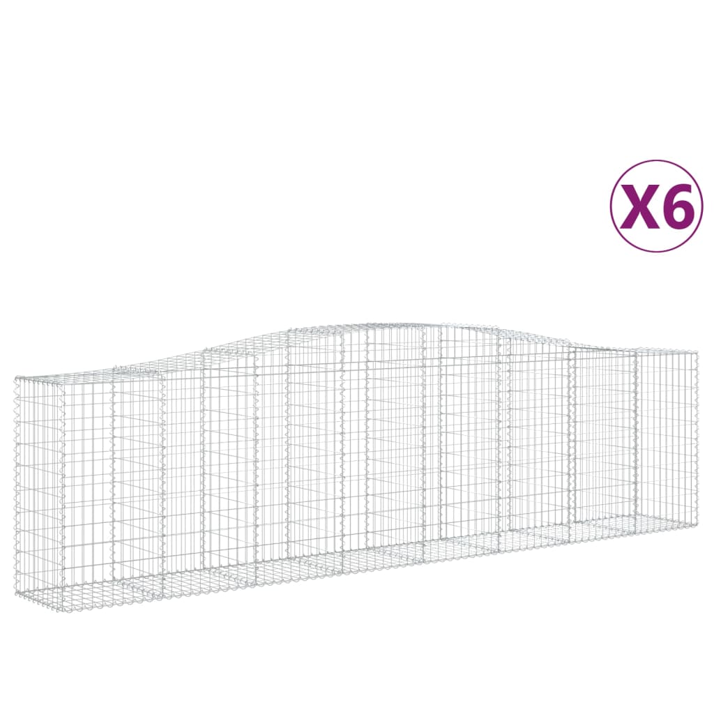 Cesti Gabbioni ad Arco 6 pz 400x50x100/120 cm Ferro Zincato