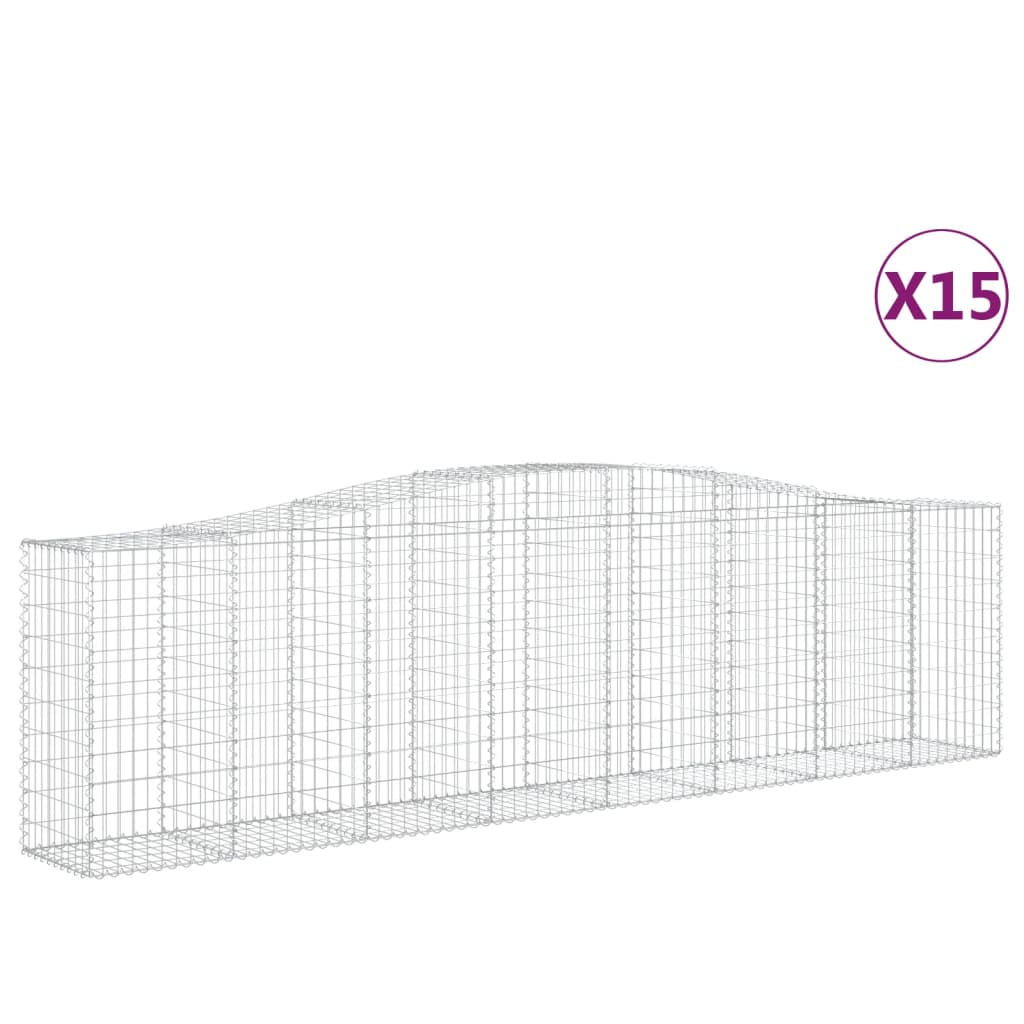 Cesti Gabbioni ad Arco 15 pz 400x50x100/120 cm Ferro Zincato