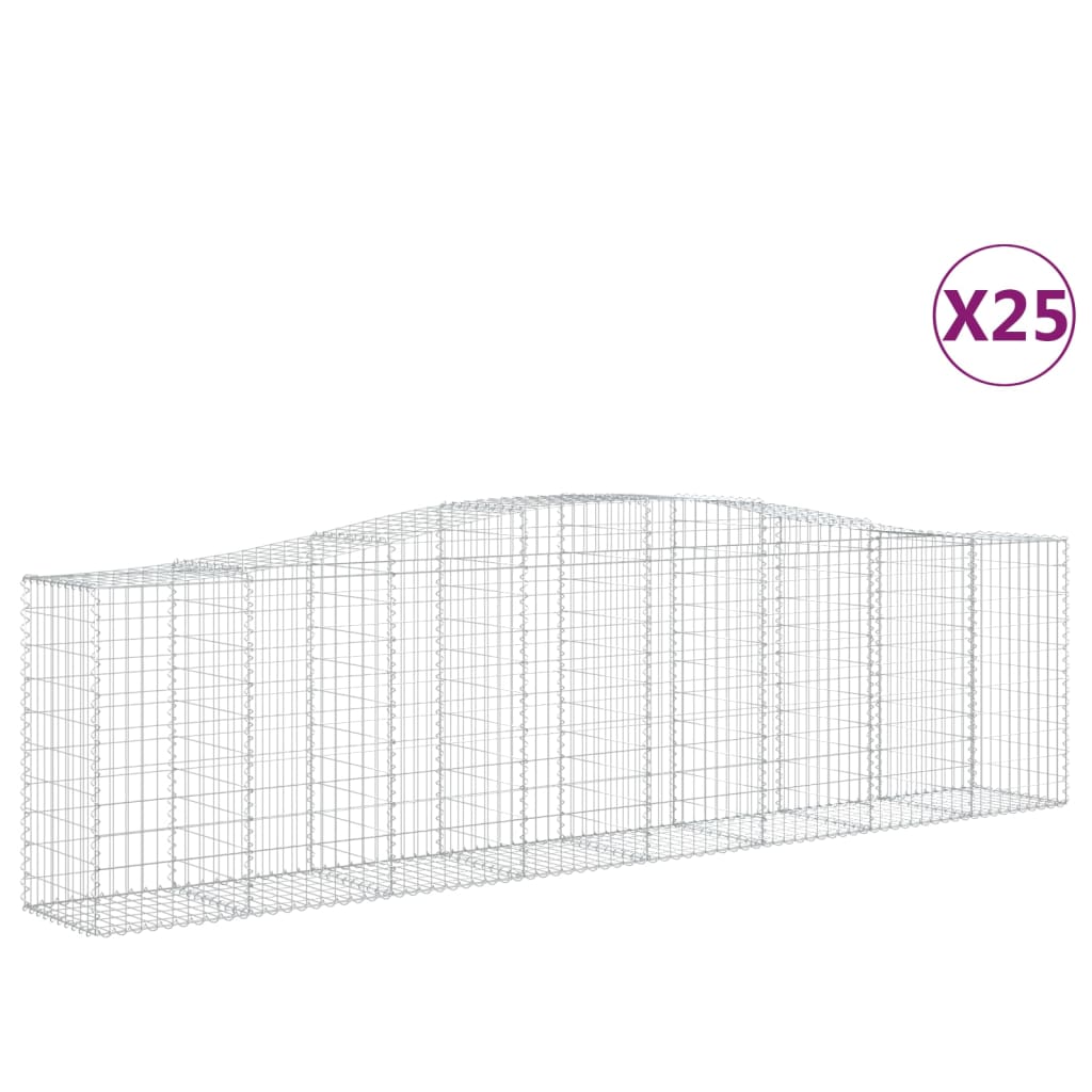 Cesti Gabbioni ad Arco 25 pz 400x50x100/120 cm Ferro Zincato