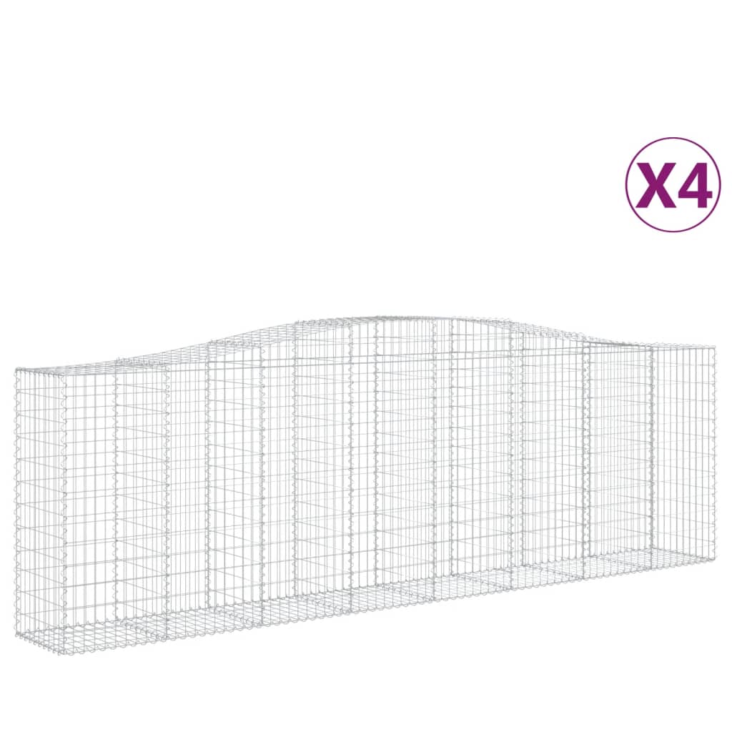 Cesti Gabbioni ad Arco 4 pz 400x50x120/140 cm Ferro Zincato