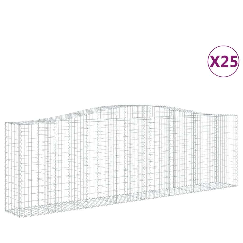 Cesti Gabbioni ad Arco 25 pz 400x50x120/140 cm Ferro Zincato