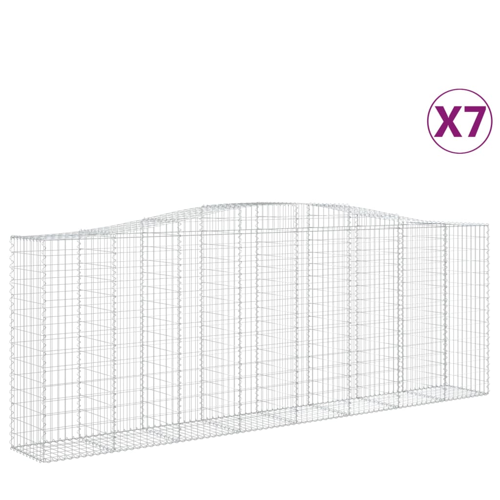 Cesti Gabbioni ad Arco 7 pz 400x50x140/160 cm Ferro Zincato