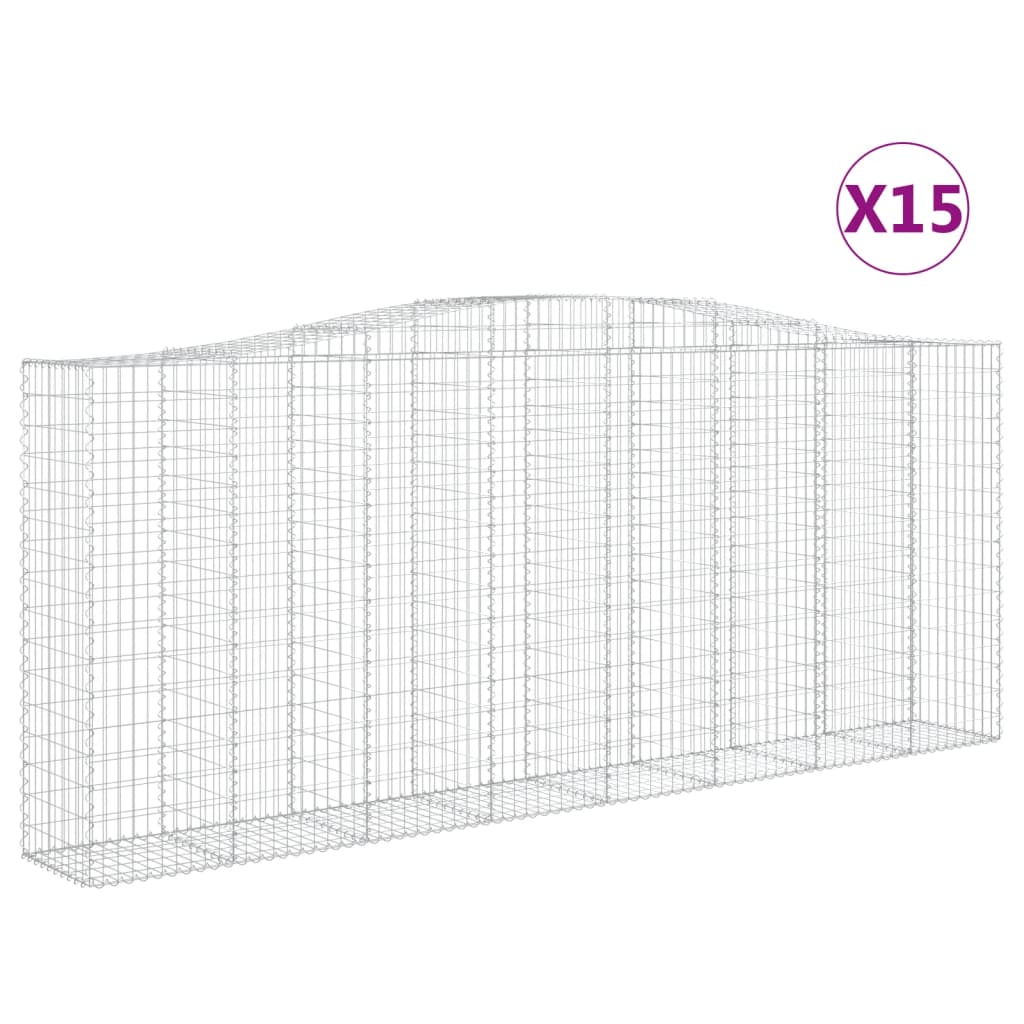Cesti Gabbioni ad Arco 15 pz 400x50x160/180 cm Ferro Zincato