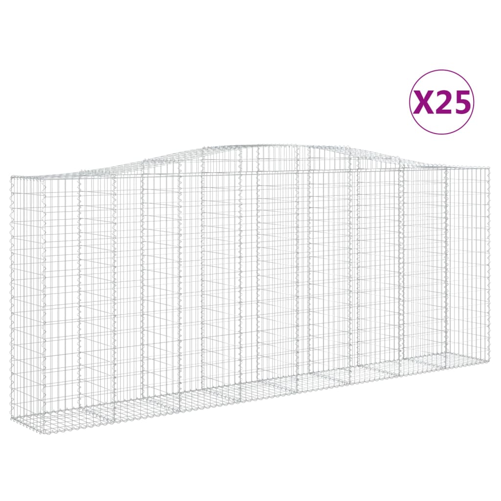 Cesti Gabbioni ad Arco 25 pz 400x50x160/180 cm Ferro Zincato