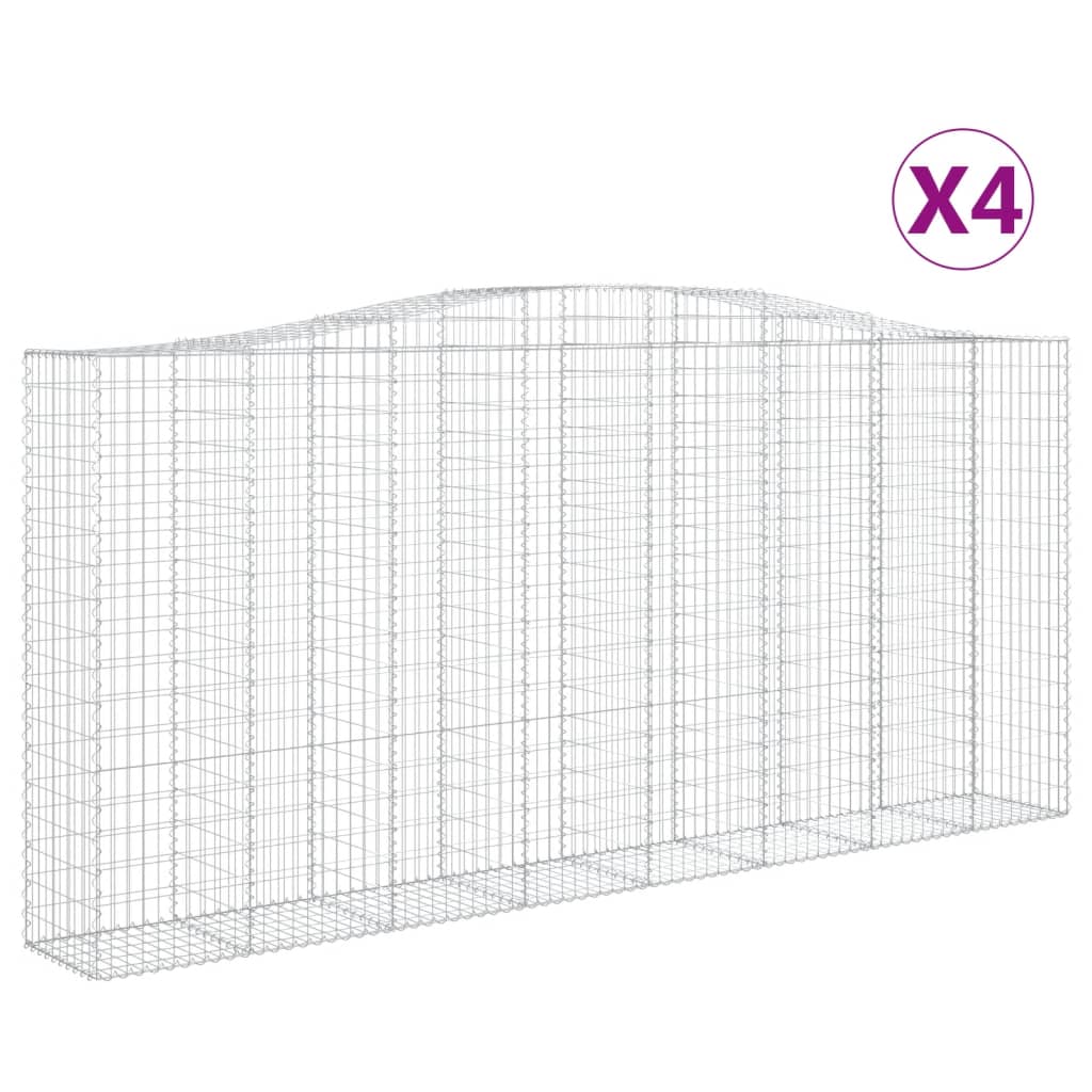 Cesti Gabbioni ad Arco 4 pz 400x50x180/200 cm Ferro Zincato