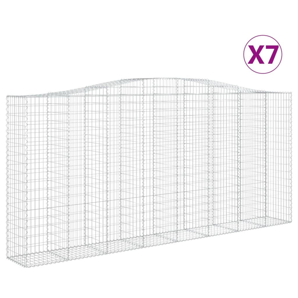 Cesti Gabbioni ad Arco 7 pz 400x50x180/200 cm Ferro Zincato