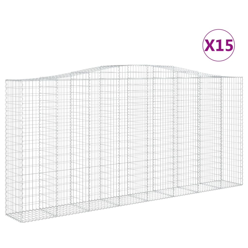 Cesti Gabbioni ad Arco 15 pz 400x50x180/200 cm Ferro Zincato