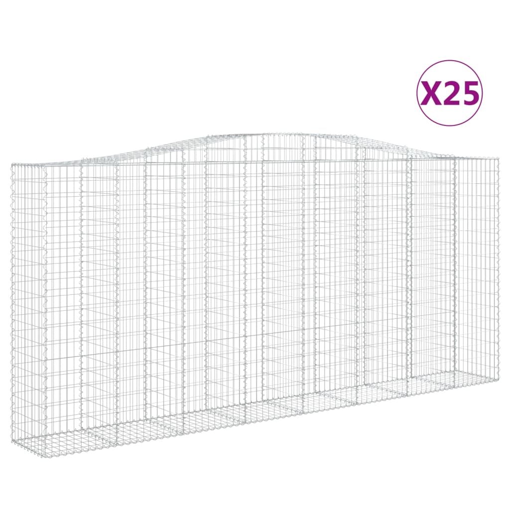Cesti Gabbioni ad Arco 25 pz 400x50x180/200 cm Ferro Zincato