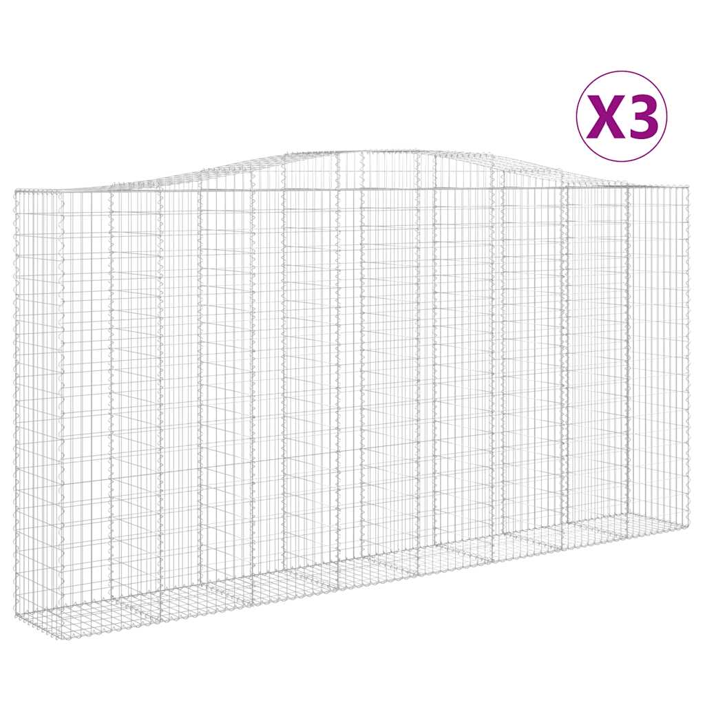 Cesti Gabbioni ad Arco 3 pz 400x50x200/220 cm Ferro Zincato